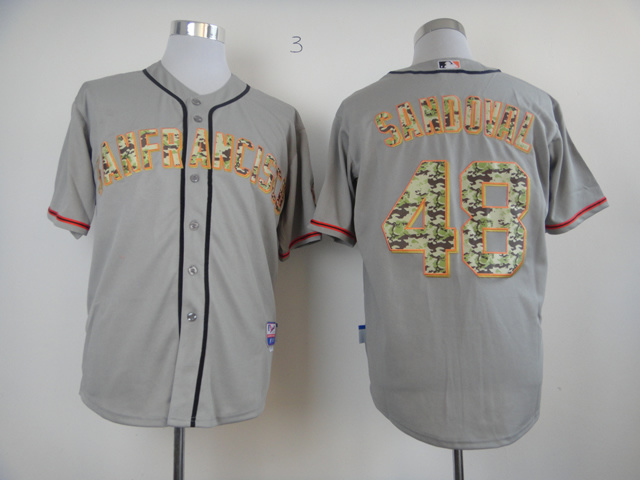 Men San Francisco Giants #48 Sandoval Grey Camo MLB Jerseys->san francisco giants->MLB Jersey